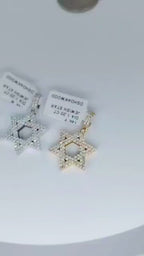 14K Gold Star of David Diamond Pendant -Available in Rose/White/Yellow Gold- 1341