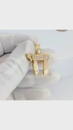 14K Yellow Gold Chai Diamond Pendant - 13361