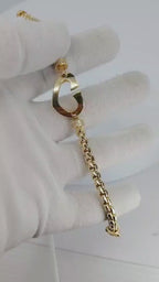 14K Yellow Gold Heart Rope Bracelet - 12A4