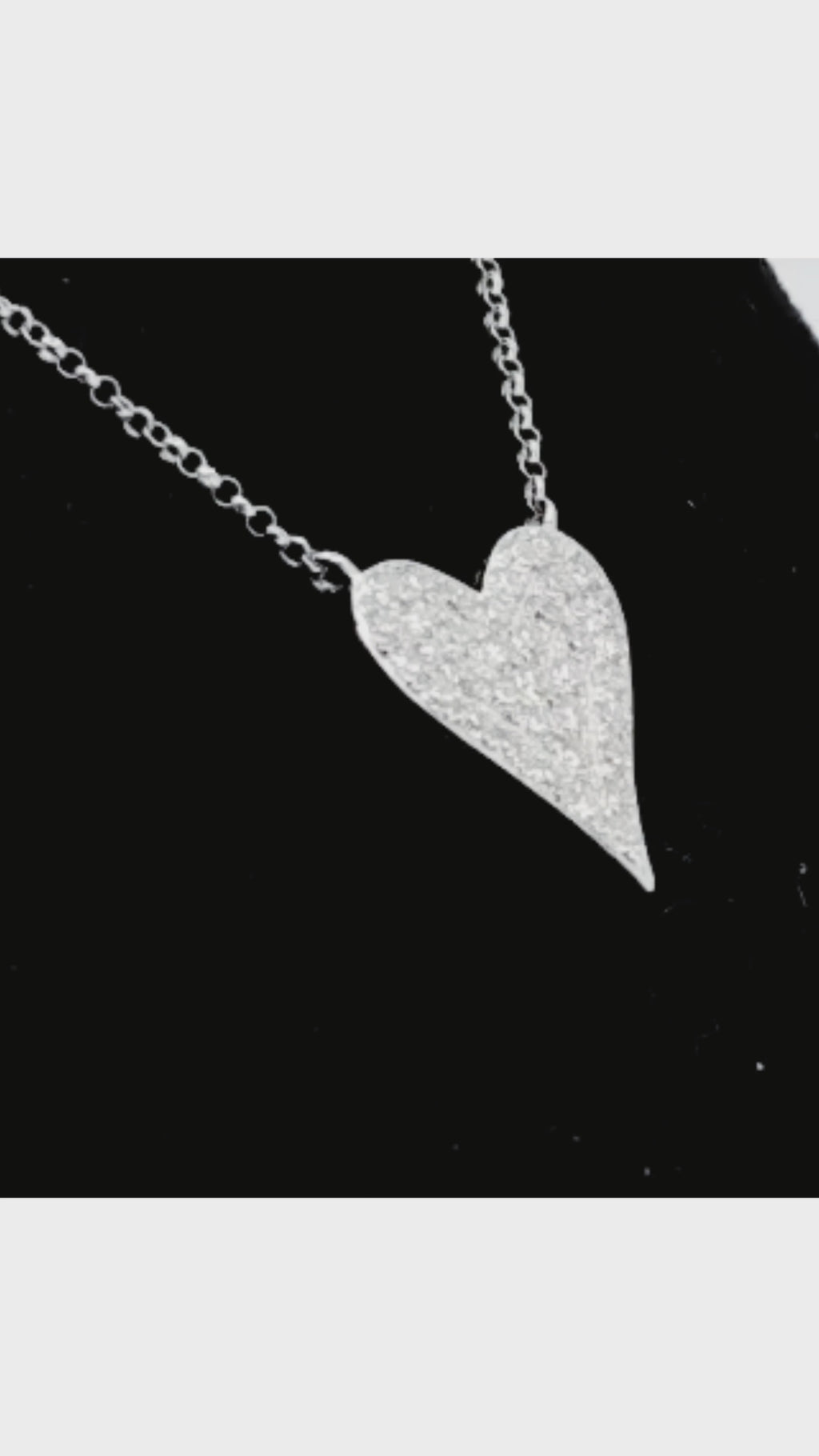 18K White Gold Heart Pendant Necklace – 0.57ct Natural Diamonds - 1329