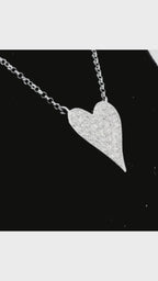 18K White Gold Heart Pendant Necklace – 0.57ct Natural Diamonds - 1329