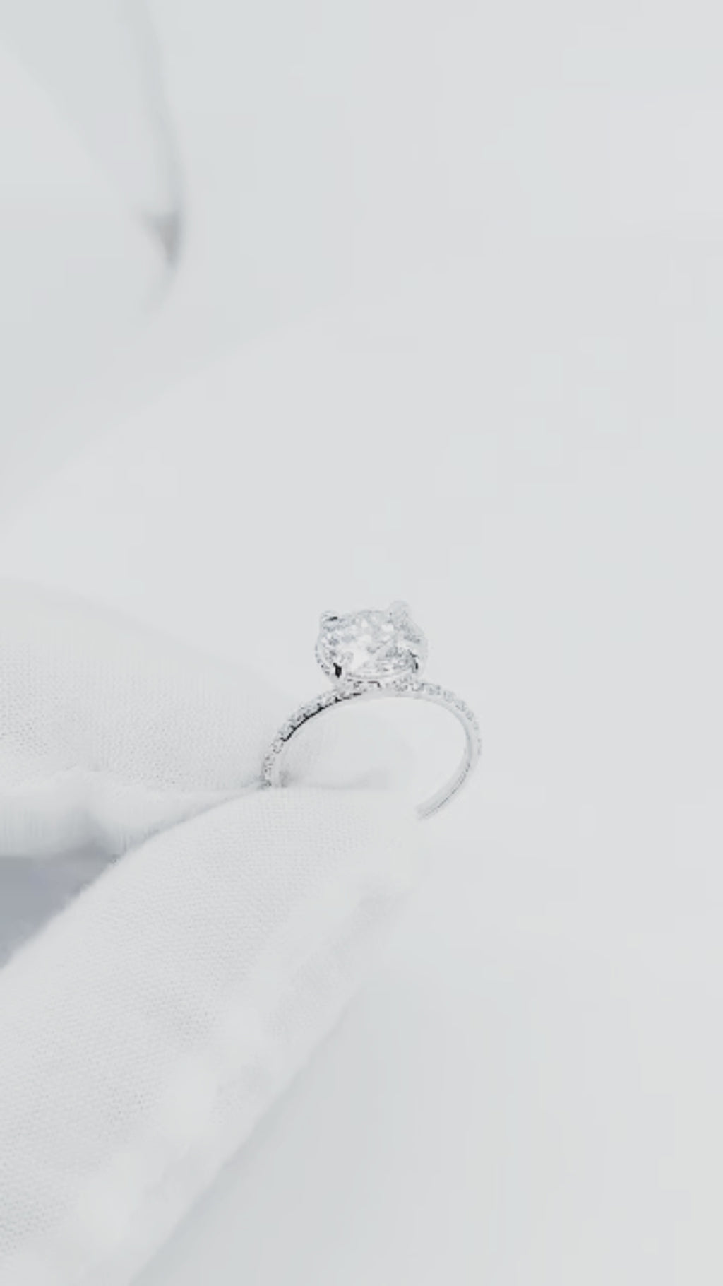 18K White Gold Lab Diamond Halo Ring – 2.65ctw - 7720