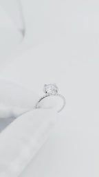 18K White Gold Lab Diamond Halo Ring – 2.65ctw - 7720