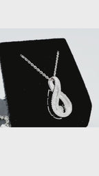 14K White Gold Drop Pendant Necklace – 0.75ct Natural Diamonds - 1332