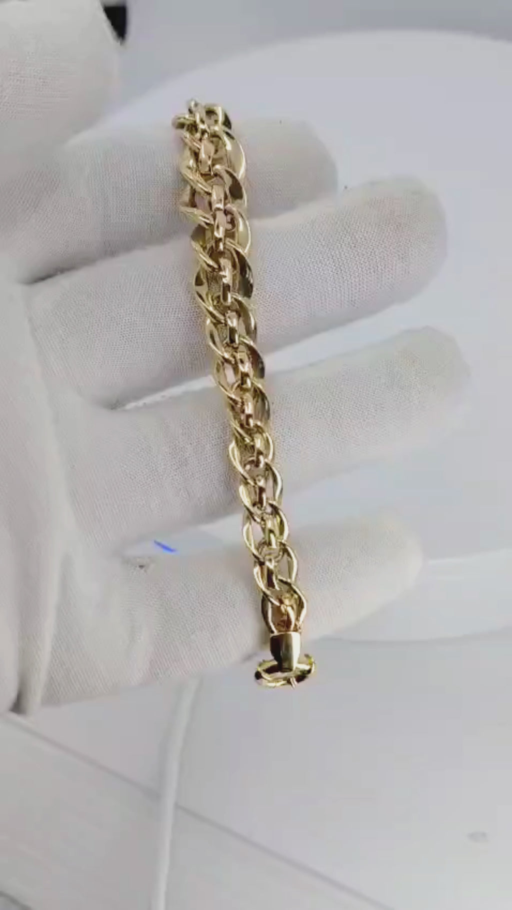 14K Yellow Gold Chain-link Rope Bracelet - 12A6