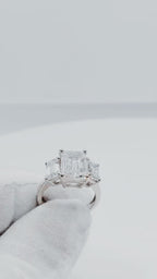 14K White Gold Lab Diamond Emerald Ring – 7.00ctw - 7726