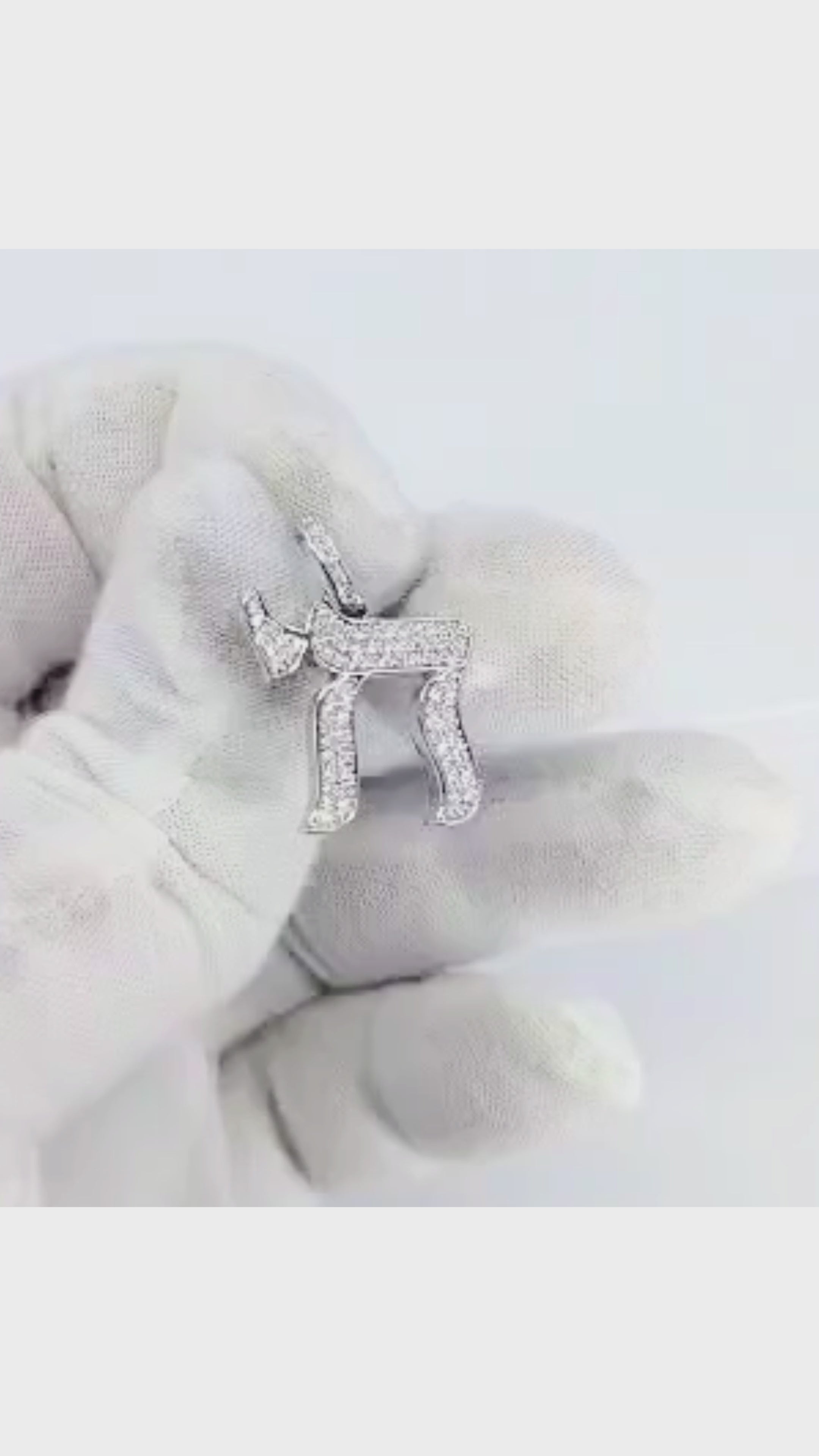 14K White Gold Chai Diamond Pendant - 1346