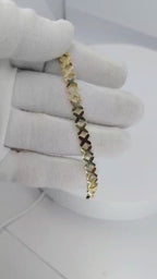 14K Yellow Gold X-Style Bracelet - 12B7