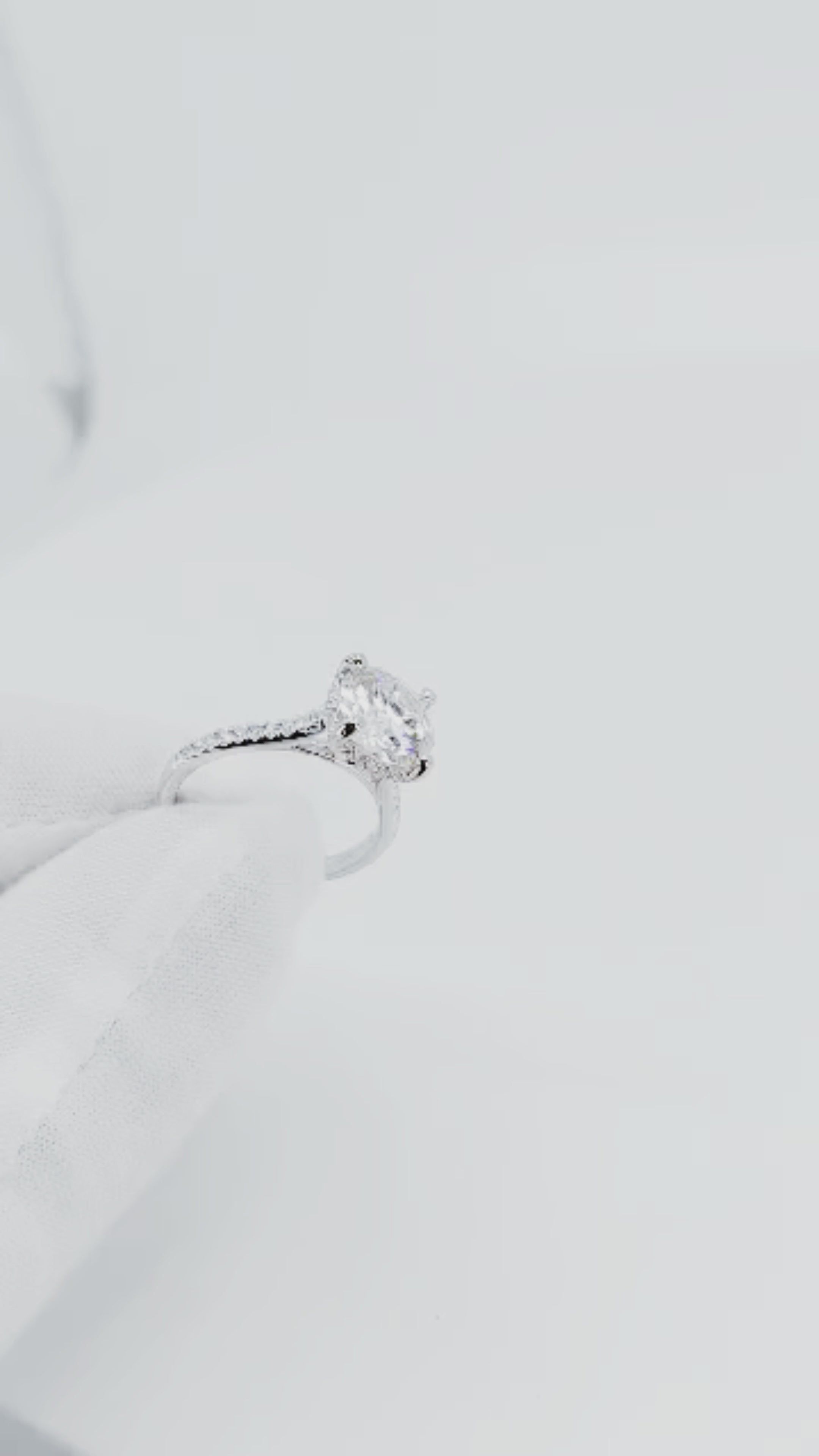 18K White Gold Lab Diamond Halo Ring – 3.50ctw - 7719