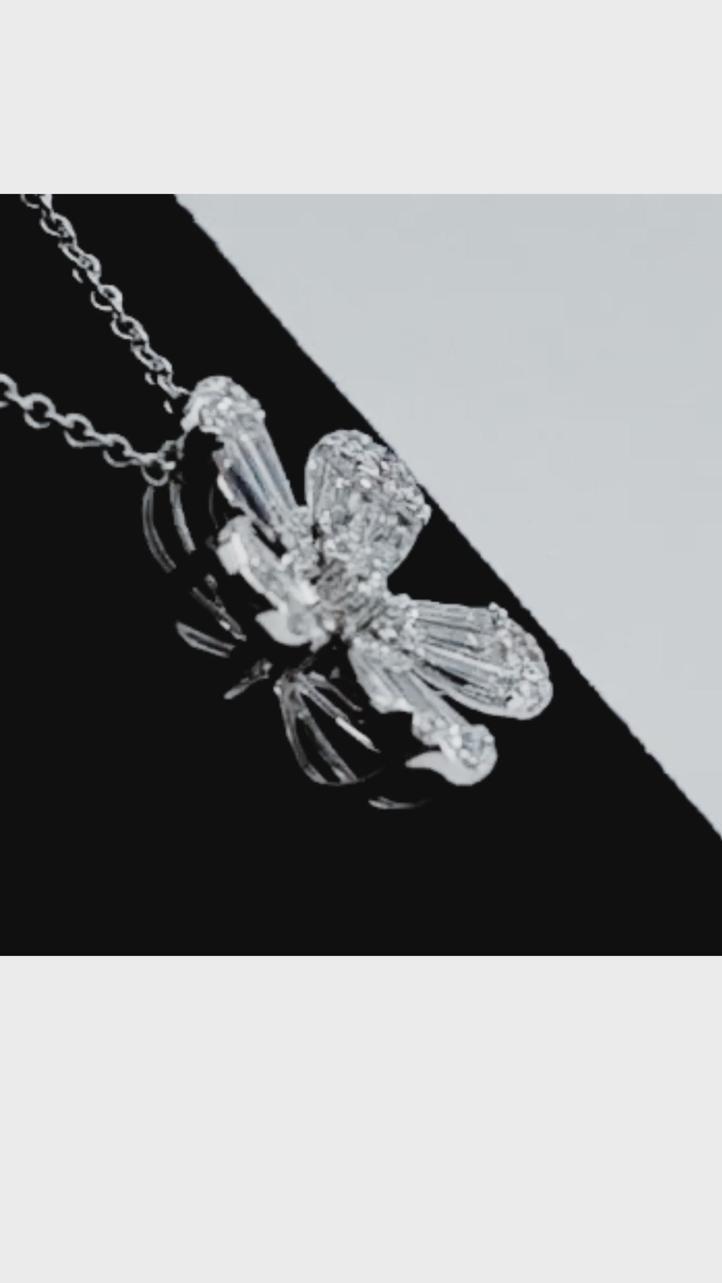 18K White Gold Flower Pendant Necklace – 0.80ct Natural Diamonds - 1325