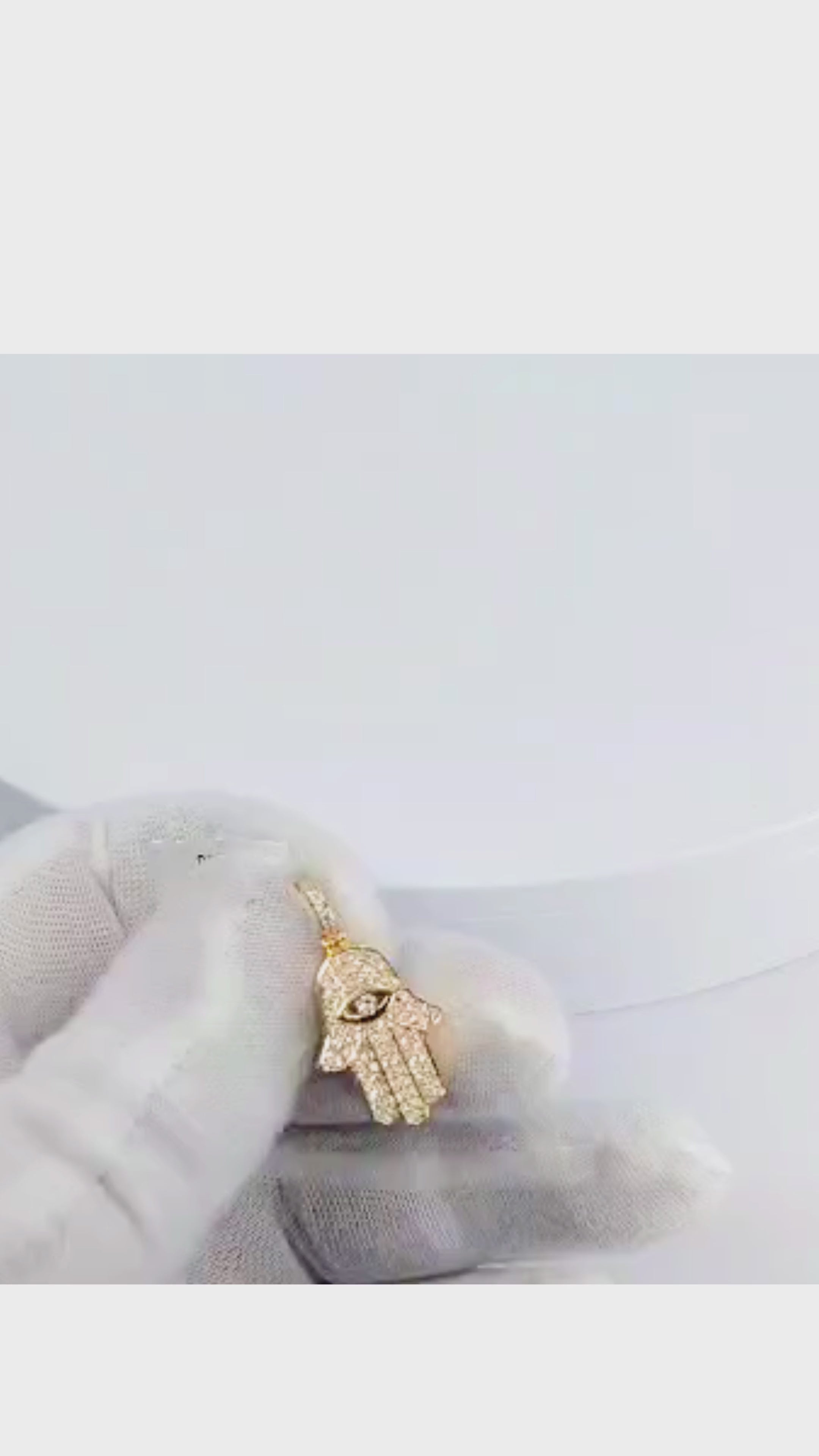 14K Yellow Gold Chai &amp; Eye Diamond Pendant - 1345