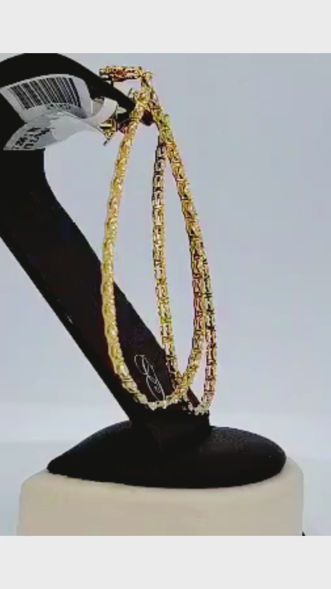 18K Yellow Gold Big Loop Drop Earrings with Marquise Stones - 9901