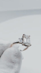 14K White Gold Lab Diamond Emerald Ring – 5.79ctw - 7725