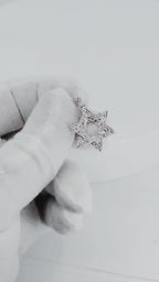 18K White Gold Star of David Diamond Pendant - 1334